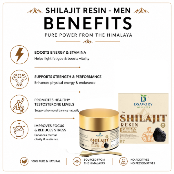 Shilajit Resin Men -Boosts Energy & Stamina, Supports Strength & Performance, Promotes healthy testosterone levels, Improves Focus & Reduce Stress